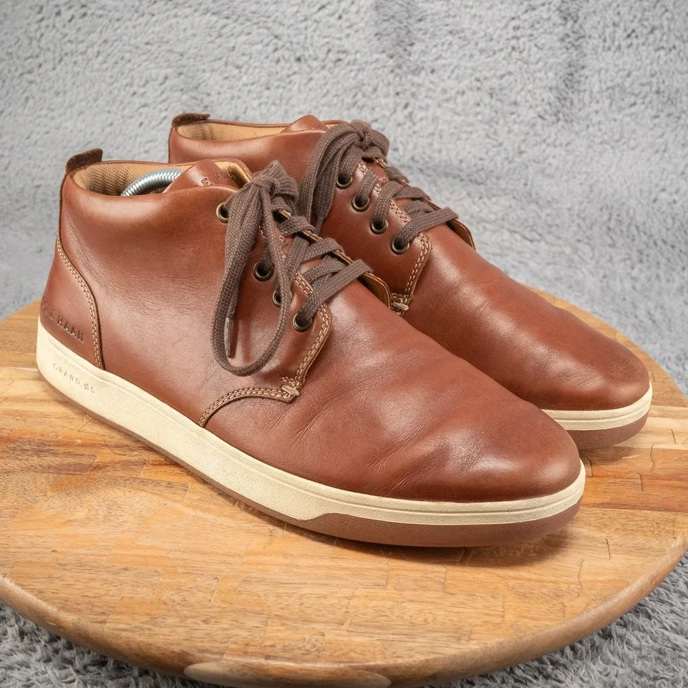 Cole Haan Vartan 2.0 Grand OS Shoes Mens 10 M Brown Midcut Sneakers Casual